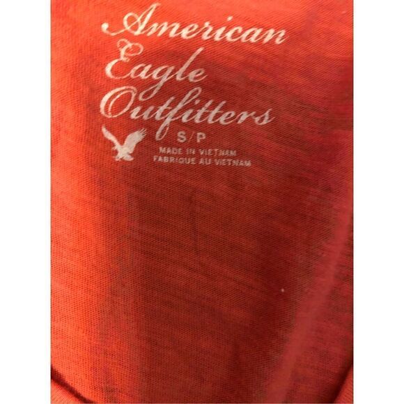 American Eagle coral peace shirt sleeve burn out tee - Picture 8 of 8